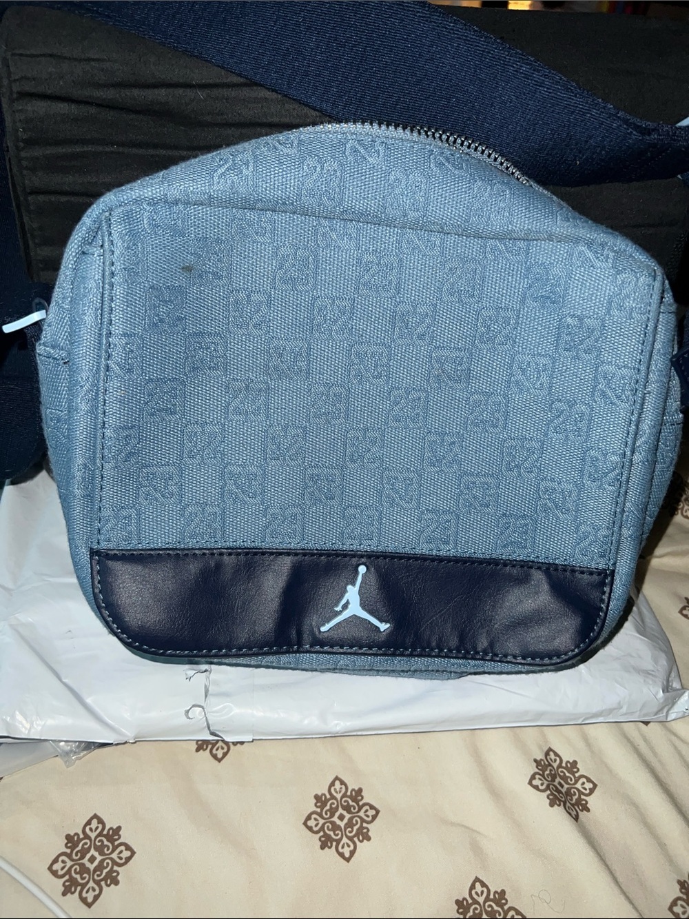 Jordan Light Blue and Navy Crossbody Belt Bag